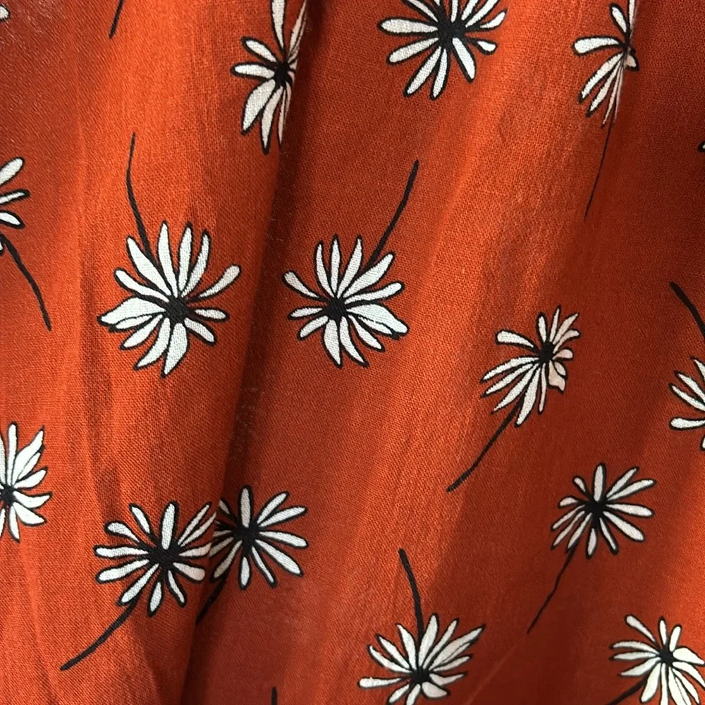 Madewell Beach Red Orange and White Floral Halter Sundress Cover up NWT